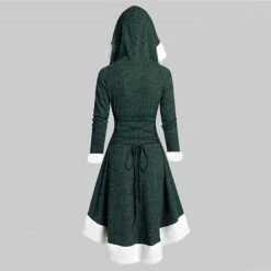 Women's Christmas Hoodie Dress Vintage Dress Midi Dress Green Black Wine Red Gray Long Sleeve Pure Color Patchwork Winter Fall Hooded Vacation Vintage 2022 S M L XL XXL 3XL -Casual Print Dress Sales aayyei1667275375449