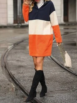 Women's Casual Dress Hoodie Dress Winter Dress Color Block Stripe Patchwork Hooded Mini Dress Active Fashion Daily Date Long Sleeve Regular Fit Orange Fall Autumn S M L XL XXL 10 Women's Casual Dress Hoodie Dress Winter Dress Color Block Stripe Patchwork Hooded Mini Dress Active Fashion Daily Date Long Sleeve Regular Fit Orange Fall Autumn S M L XL XXL -Casual Print Dress Sales abtbpx1694590441039