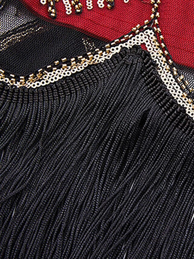 Women's Retro 1920s Fringe Dress Midi Dress Party Holiday Sequins Tassel Fringe Animal Crewneck Sleeveless Regular Fit Spring Fall 2023 Black Red S M L XL 11 Women's Retro 1920s Fringe Dress Midi Dress Party Holiday Sequins Tassel Fringe Animal Crewneck Sleeveless Regular Fit Spring Fall 2023 Black Red S M L XL - Image 11