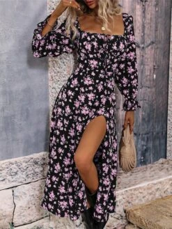 Women's Long Dress Maxi Dress Casual Dress Floral Dress Floral Casual Daily Holiday Vacation Split Print Long Sleeve Square Neck Dress Regular Fit White Blue Purple Summer Spring S M L XL 28 Women's Long Dress Maxi Dress Casual Dress Floral Dress Floral Casual Daily Holiday Vacation Split Print Long Sleeve Square Neck Dress Regular Fit White Blue Purple Summer Spring S M L XL -Casual Print Dress Sales aeijmw1678435875515