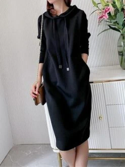Women's Casual Dress Hoodie Dress Midi Dress Active Daily Outdoor Going Out Weekend Hoodie Pocket Solid Color Loose Fit Black Pink Green M L XL XXL 3XL 10 Women's Casual Dress Hoodie Dress Midi Dress Active Daily Outdoor Going Out Weekend Hoodie Pocket Solid Color Loose Fit Black Pink Green M L XL XXL 3XL -Casual Print Dress Sales aenhgt1694427874105