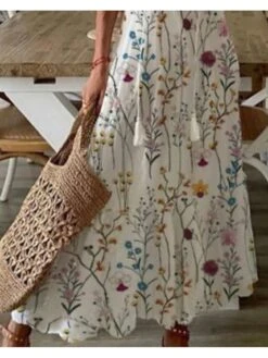 Women's Casual Dress Long Dress Maxi Dress White Short Sleeve Floral Ruched Summer Spring V Neck Stylish 2023 S M L XL 2XL 3XL 5 Women's Casual Dress Long Dress Maxi Dress White Short Sleeve Floral Ruched Summer Spring V Neck Stylish 2023 S M L XL 2XL 3XL -Casual Print Dress Sales aezcti1655359153303