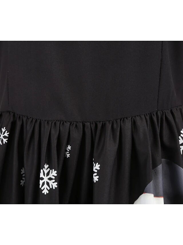 Women's Christmas Midi Dress Black Red Sleeveless Santa Claus Print Spring Summer Spaghetti Strap 2022 S M L XL 2XL 14 Women's Christmas Midi Dress Black Red Sleeveless Santa Claus Print Spring Summer Spaghetti Strap 2022 S M L XL 2XL - Image 14