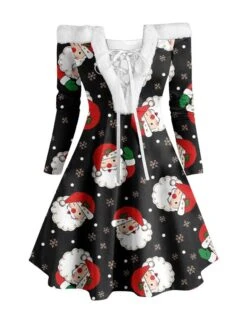 Women's Christmas Swing Dress Vintage Dress Mini Dress Green Blue Royal Blue Red White Black Long Sleeve Santa Claus Snowman Snowflake Feather Print Winter Fall Off Shoulder Stylish Elegant 19 Women's Christmas Swing Dress Vintage Dress Mini Dress Green Blue Royal Blue Red White Black Long Sleeve Santa Claus Snowman Snowflake Feather Print Winter Fall Off Shoulder Stylish Elegant -Casual Print Dress Sales ahtssv1666597372274