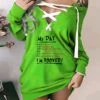 Women‘s Christmas Sweatshirt Dress Bodycon Sheath Dress Mini Dress Black Yellow Light Green Long Sleeve Graphic Print Fall Winter Autumn Off Shoulder Fashion Vacation Loose Fit 2023 S M L XL 2XL 3XL