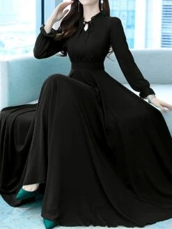 Women's Long Dress Maxi Dress Casual Dress Chiffon Dress Black Dress Plain Streetwear Casual Outdoor Daily Holiday Lace Up Ruched Long Sleeve Crew Neck Dress Regular Fit Black Pink Red Summer Spring 30 Women's Long Dress Maxi Dress Casual Dress Chiffon Dress Black Dress Plain Streetwear Casual Outdoor Daily Holiday Lace Up Ruched Long Sleeve Crew Neck Dress Regular Fit Black Pink Red Summer Spring -Casual Print Dress Sales aiepro1678270467923