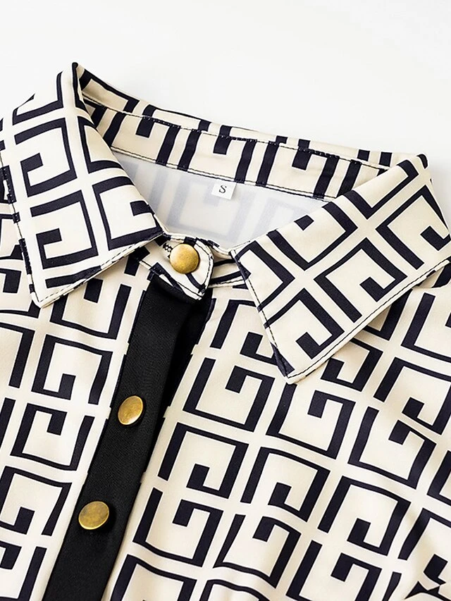 Women's Shirt Dress Casual Dress Sheath Dress Mini Dress Outdoor Daily Date Cotton Polyester Fashion Modern Shirt Collar Patchwork Button Long Sleeve Fall 2023 Regular Fit Blue Khaki Letter S M L XL 10 Women's Shirt Dress Casual Dress Sheath Dress Mini Dress Outdoor Daily Date Cotton Polyester Fashion Modern Shirt Collar Patchwork Button Long Sleeve Fall 2023 Regular Fit Blue Khaki Letter S M L XL - Image 10