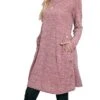 Women's Casual Dress T Shirt Dress Tee Dress Winter Dress Mini Dress Button Pocket Street Daily Holiday Fashion Modern Crew Neck Long Sleeve 2023 Loose Fit Black Pink Dark Grey Color S M L XL XXL Size