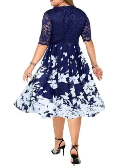 Women‘s Plus Size Curve Party Dress Floral V Neck Lace Half Sleeve Fall Spring Work Vintage Midi Dress Daily Vacation Dress Homecoming Dress Print 10 Women‘s Plus Size Curve Party Dress Floral V Neck Lace Half Sleeve Fall Spring Work Vintage Midi Dress Daily Vacation Dress Homecoming Dress Print -Casual Print Dress Sales ajpfxg1615976580513