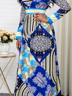Women's Casual Dress Sheath Dress Boho Dress Print Tribal Print V Neck Long Dress Maxi Dress Active Fashion Outdoor Street Long Sleeve Regular Fit Blue Fall S M L XL XXL 7 Women's Casual Dress Sheath Dress Boho Dress Print Tribal Print V Neck Long Dress Maxi Dress Active Fashion Outdoor Street Long Sleeve Regular Fit Blue Fall S M L XL XXL -Casual Print Dress Sales ambfxq1695022306164