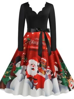 Women's Christmas Casual Dress Swing Dress Midi Dress Green Wine Light Red Fuchsia Red Long Sleeve Santa Claus Elk Bow Print Winter Fall V Neck Vacation Vintage 2022 S M L XL XXL 3XL 29 Women's Christmas Casual Dress Swing Dress Midi Dress Green Wine Light Red Fuchsia Red Long Sleeve Santa Claus Elk Bow Print Winter Fall V Neck Vacation Vintage 2022 S M L XL XXL 3XL -Casual Print Dress Sales anppwj1666761911226