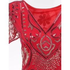 Women's Retro 1920s Fringe Dress Midi Dress Party Halloween Sequins Tassel Fringe Floral V Neck Short Sleeve Regular Fit Spring Fall 2023 Silver Red S M L XL 19 Women's Retro 1920s Fringe Dress Midi Dress Party Halloween Sequins Tassel Fringe Floral V Neck Short Sleeve Regular Fit Spring Fall 2023 Silver Red S M L XL -Casual Print Dress Sales aozmeq1692856713077