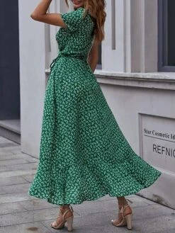 Women's Long Dress Maxi Dress Wrap Dress Floral Dress Summer Dress Graphic Modern Casual Outdoor Daily Holiday Ruffle Split Short Sleeve V Neck Dress Regular Fit Green Summer Spring S M L XL 14 Women's Long Dress Maxi Dress Wrap Dress Floral Dress Summer Dress Graphic Modern Casual Outdoor Daily Holiday Ruffle Split Short Sleeve V Neck Dress Regular Fit Green Summer Spring S M L XL -Casual Print Dress Sales apccvr1678687470632