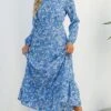 Women's Casual Dress Swing Dress A Line Dress Floral Print Crew Neck Long Dress Maxi Dress Fashion Modern Daily Holiday Long Sleeve Regular Fit Black White Yellow Fall Winter S M L XL