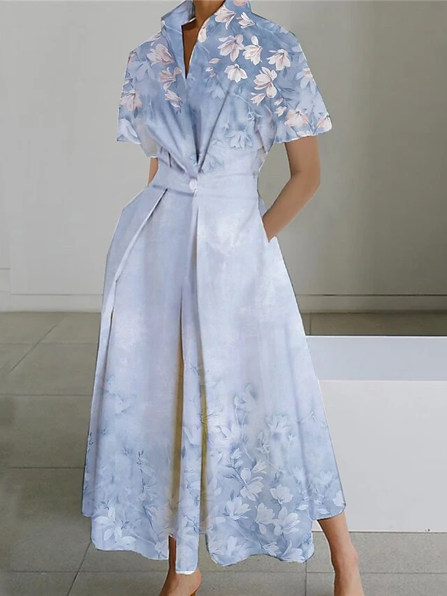 Women's Shirt Dress Casual Dress Swing Dress Maxi Long Dress Outdoor Office Daily Polyester Fashion Modern Shirt Collar Button Pocket Short Sleeve Summer Spring 2023 Loose Fit White Pink Navy Blue 3 Women's Shirt Dress Casual Dress Swing Dress Maxi Long Dress Outdoor Office Daily Polyester Fashion Modern Shirt Collar Button Pocket Short Sleeve Summer Spring 2023 Loose Fit White Pink Navy Blue - Image 3