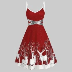 Women's Christmas Strap DressKnee Length Dress Green Black Red Sleeveless Animal Sequins Patchwork Print Spring Summer V Neck Hot Party 2022 S M L XL XXL 3XL 12 Women's Christmas Strap DressKnee Length Dress Green Black Red Sleeveless Animal Sequins Patchwork Print Spring Summer V Neck Hot Party 2022 S M L XL XXL 3XL -Casual Print Dress Sales aqzhiw1636022654458