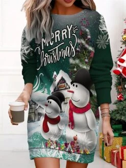 Women's Christmas Casual Dress Sweatshirt Dress Mini Dress Warm Fashion Outdoor Vacation Crew Neck Print Santa Claus Snowman Loose Fit Black White Wine S M L XL XXL 12 Women's Christmas Casual Dress Sweatshirt Dress Mini Dress Warm Fashion Outdoor Vacation Crew Neck Print Santa Claus Snowman Loose Fit Black White Wine S M L XL XXL -Casual Print Dress Sales astqlv1695365438067