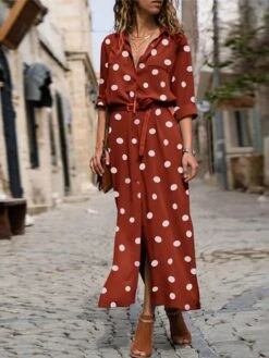 Women's Shirt Dress Maxi Long Dress Winter Dress Daily Date Polyester Fashion Elegant Shirt Collar Print Long Sleeve Summer Spring Fall 2022 Regular Fit Black Army Green Red Polka Dot Round Dots S M 8 Women's Shirt Dress Maxi Long Dress Winter Dress Daily Date Polyester Fashion Elegant Shirt Collar Print Long Sleeve Summer Spring Fall 2022 Regular Fit Black Army Green Red Polka Dot Round Dots S M -Casual Print Dress Sales aunnnp1629361387720
