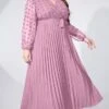 Women's Plus Size Prom Dress Party Dress Wedding Guest Dress Long Dress Maxi Dress Light Purple Long Sleeve Pure Color Lace Up Fall Winter Autumn V Neck Fashion Winter Dress Evening Party Wedding
