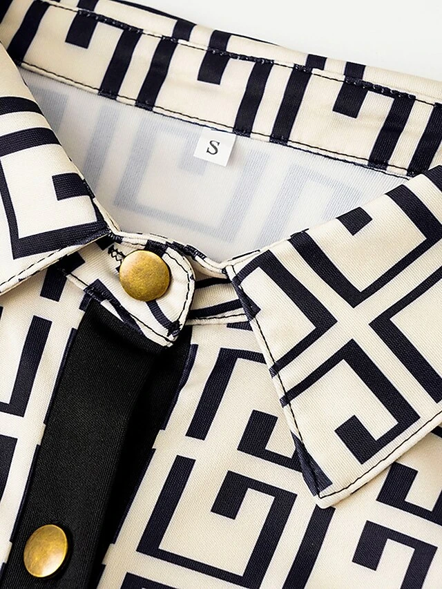 Women's Shirt Dress Casual Dress Sheath Dress Mini Dress Outdoor Daily Date Cotton Polyester Fashion Modern Shirt Collar Patchwork Button Long Sleeve Fall 2023 Regular Fit Blue Khaki Letter S M L XL 11 Women's Shirt Dress Casual Dress Sheath Dress Mini Dress Outdoor Daily Date Cotton Polyester Fashion Modern Shirt Collar Patchwork Button Long Sleeve Fall 2023 Regular Fit Blue Khaki Letter S M L XL - Image 11