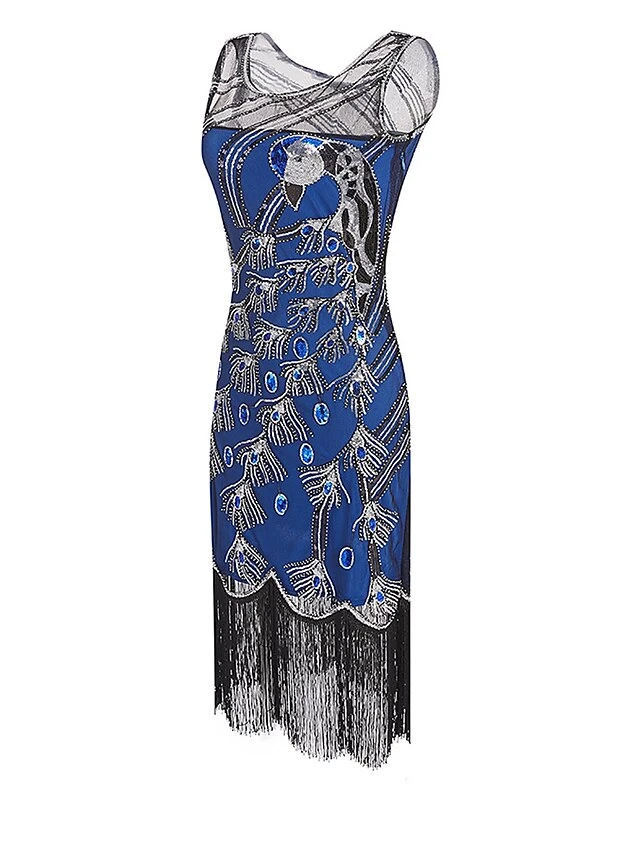 Women's Retro 1920s Fringe Dress Midi Dress Party Holiday Sequins Tassel Fringe Animal Crewneck Sleeveless Regular Fit Spring Fall 2023 Black Red S M L XL 9 Women's Retro 1920s Fringe Dress Midi Dress Party Holiday Sequins Tassel Fringe Animal Crewneck Sleeveless Regular Fit Spring Fall 2023 Black Red S M L XL - Image 9