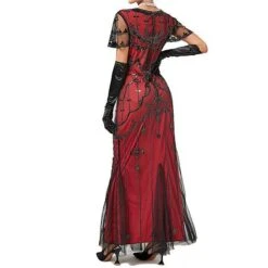 Women's Retro 1920s Sequin Dress Long Dress Maxi Dress Party Halloween Sequins Mesh Floral V Neck Short Sleeve Regular Fit Spring Fall 2023 Black Red XS S M L 15 Women's Retro 1920s Sequin Dress Long Dress Maxi Dress Party Halloween Sequins Mesh Floral V Neck Short Sleeve Regular Fit Spring Fall 2023 Black Red XS S M L -Casual Print Dress Sales bernih1692857597044