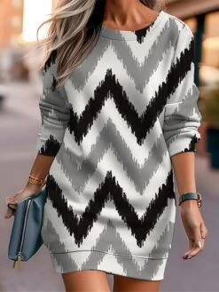 Women's Casual Dress Sweatshirt Dress Mini Dress Warm Fashion Outdoor Vacation Going Out Crew Neck Print Geometric Striped Loose Fit Black Blue Purple S M L XL XXL 10 Women's Casual Dress Sweatshirt Dress Mini Dress Warm Fashion Outdoor Vacation Going Out Crew Neck Print Geometric Striped Loose Fit Black Blue Purple S M L XL XXL -Casual Print Dress Sales bfkxts1694670904275