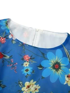 Women's Casual Dress Swing Dress Floral Dress Chiffon Spring Summer Dress Long Dress Maxi Dress Boho Dress Green Blue White 3/4 Length Sleeve Floral Print Crew Neck 2023 S M L XL XXL -Casual Print Dress Sales bfzvih1684222931761