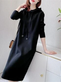 Women's Plus Size Curve Casual Dress Hoodie Dress Winter Dress Plain Midi Dress Long Sleeve Ruched Hooded Fashion Outdoor Black Red Fall Winter L XL XXL 3XL 4XL 38 Women's Plus Size Curve Casual Dress Hoodie Dress Winter Dress Plain Midi Dress Long Sleeve Ruched Hooded Fashion Outdoor Black Red Fall Winter L XL XXL 3XL 4XL -Casual Print Dress Sales bifesj1694586693669
