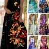 Women‘s Plus Size Curve Casual Dress Slip Dress Floral Butterfly Long Dress Maxi Dress Sleeveless Loose Print Strap Fashion Daily Black Light Green Spring Summer Dress