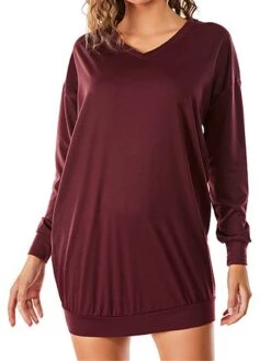 Women's Casual Dress Sweatshirt Dress Shift Dress Mini Dress Pocket Outdoor Street Daily Active Fashion V Neck Long Sleeve 2023 Loose Fit Black Wine Dark Grey Color S M L XL XXL Size 23 Women's Casual Dress Sweatshirt Dress Shift Dress Mini Dress Pocket Outdoor Street Daily Active Fashion V Neck Long Sleeve 2023 Loose Fit Black Wine Dark Grey Color S M L XL XXL Size -Casual Print Dress Sales bitgpt1694591869528
