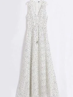 Women's Casual Dress Swing Dress Boho Dress Long Dress Maxi Dress Light Blue Creamy-white Pink Short Sleeve Polka Dot Print Spring Summer V Neck Slim 2023 S M L XL XXL XXXL -Casual Print Dress Sales bowzlu1679638187160