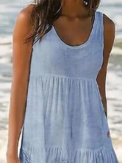 Women's Casual Dress Shift Dress Mini Dress Blue Sleeveless Floral Pocket Summer Spring U Neck Vacation 2023 S M L XL XXL 3XL -Casual Print Dress Sales bpexjd1650884722658