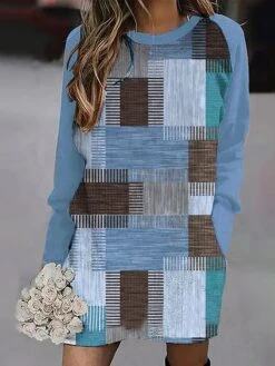 Women's Casual Dress Sweatshirt Dress Winter Dress Geometric Plaid Pocket Print Crew Neck Mini Dress Fashion Streetwear Outdoor Daily Long Sleeve Loose Fit Yellow Pink Blue Fall Winter S M L XL XXL 9 Women's Casual Dress Sweatshirt Dress Winter Dress Geometric Plaid Pocket Print Crew Neck Mini Dress Fashion Streetwear Outdoor Daily Long Sleeve Loose Fit Yellow Pink Blue Fall Winter S M L XL XXL -Casual Print Dress Sales bpjqkt1693984915851