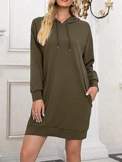 Women's Casual Dress Hoodie Dress Shift Dress Mini Dress Pocket Outdoor Street Daily Active Fashion Hooded Long Sleeve 2023 Loose Fit Black Wine Army Green Color S M L XL XXL Size 36 Women's Casual Dress Hoodie Dress Shift Dress Mini Dress Pocket Outdoor Street Daily Active Fashion Hooded Long Sleeve 2023 Loose Fit Black Wine Army Green Color S M L XL XXL Size -Casual Print Dress Sales bpszbw1693558125504