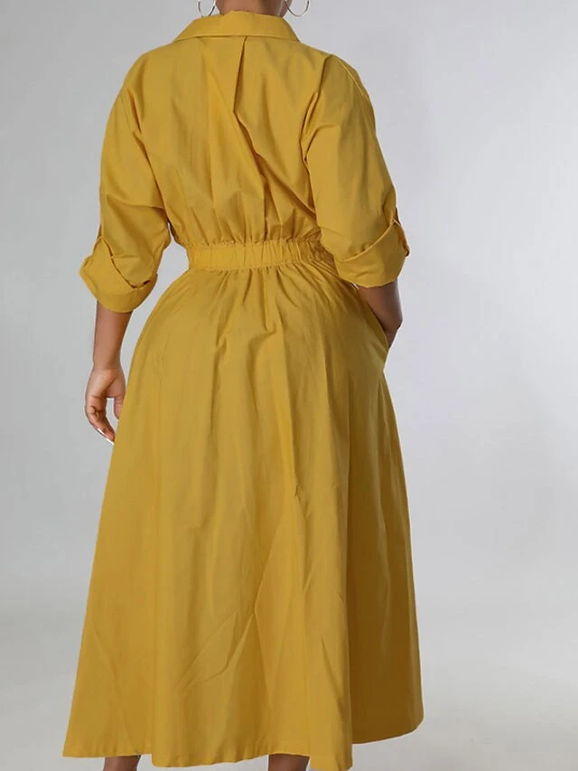 Women's Casual Dress Swing Dress Long Dress Maxi Dress Blue Yellow Orange Long Sleeve Pure Color Pocket Winter Fall Autumn Shirt Collar Winter Dress Weekend Fall Dress Loose Fit 2023 S M L XL XXL 11 Women's Casual Dress Swing Dress Long Dress Maxi Dress Blue Yellow Orange Long Sleeve Pure Color Pocket Winter Fall Autumn Shirt Collar Winter Dress Weekend Fall Dress Loose Fit 2023 S M L XL XXL - Image 11