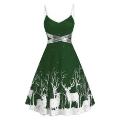 Women's Christmas Strap DressKnee Length Dress Green Black Red Sleeveless Animal Sequins Patchwork Print Spring Summer V Neck Hot Party 2022 S M L XL XXL 3XL 14 Women's Christmas Strap DressKnee Length Dress Green Black Red Sleeveless Animal Sequins Patchwork Print Spring Summer V Neck Hot Party 2022 S M L XL XXL 3XL -Casual Print Dress Sales bsttua1663841342161