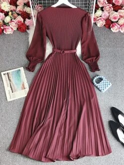 Women's Casual Dress Plain Dress Spring Dress Midi Dress Ruched Pleated Work Street Daily Fashion Streetwear Crew Neck Long Sleeve 2023 Loose Fit Black Pink Wine Color M Size 9 Women's Casual Dress Plain Dress Spring Dress Midi Dress Ruched Pleated Work Street Daily Fashion Streetwear Crew Neck Long Sleeve 2023 Loose Fit Black Pink Wine Color M Size -Casual Print Dress Sales btrhtp1692612553855