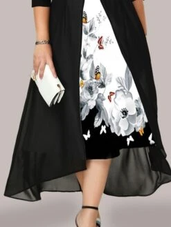 Women‘s Plus Size Curve Holiday Dress Floral V Neck Ruched Half Sleeve Spring Fall Work Elegant Formal Midi Dress Work Dress Print 5 Women‘s Plus Size Curve Holiday Dress Floral V Neck Ruched Half Sleeve Spring Fall Work Elegant Formal Midi Dress Work Dress Print -Casual Print Dress Sales bxwmec1658992635709