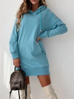 Women's Casual Dress Hoodie Dress Mini Dress Active Daily Outdoor Holiday Vacation Hoodie Pocket Solid Color Loose Fit ArmyGreen Black Blue S M L XL XXL 30 Women's Casual Dress Hoodie Dress Mini Dress Active Daily Outdoor Holiday Vacation Hoodie Pocket Solid Color Loose Fit ArmyGreen Black Blue S M L XL XXL -Casual Print Dress Sales byxymm1695644525555