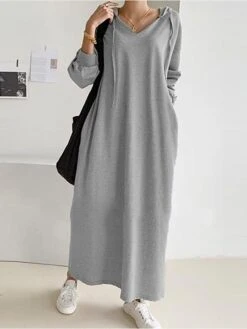 Women's Plus Size Curve Casual Dress Hoodie Dress Solid Color Long Dress Maxi Dress Long Sleeve Pocket Hooded Fashion Outdoor Black Khaki Fall Winter L XL XXL 3XL 4XL 24 Women's Plus Size Curve Casual Dress Hoodie Dress Solid Color Long Dress Maxi Dress Long Sleeve Pocket Hooded Fashion Outdoor Black Khaki Fall Winter L XL XXL 3XL 4XL -Casual Print Dress Sales bzdwjc1693970749436