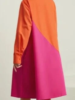 Women's Shirt Dress Casual Dress Midi Dress Outdoor Vacation Polyester Classic Casual Shirt Collar Pocket Long Sleeve Summer Spring Fall 2023 Loose Fit Yellow Dark Pink Red Polka Dot Color Block S M -Casual Print Dress Sales cbspzx1677046740897