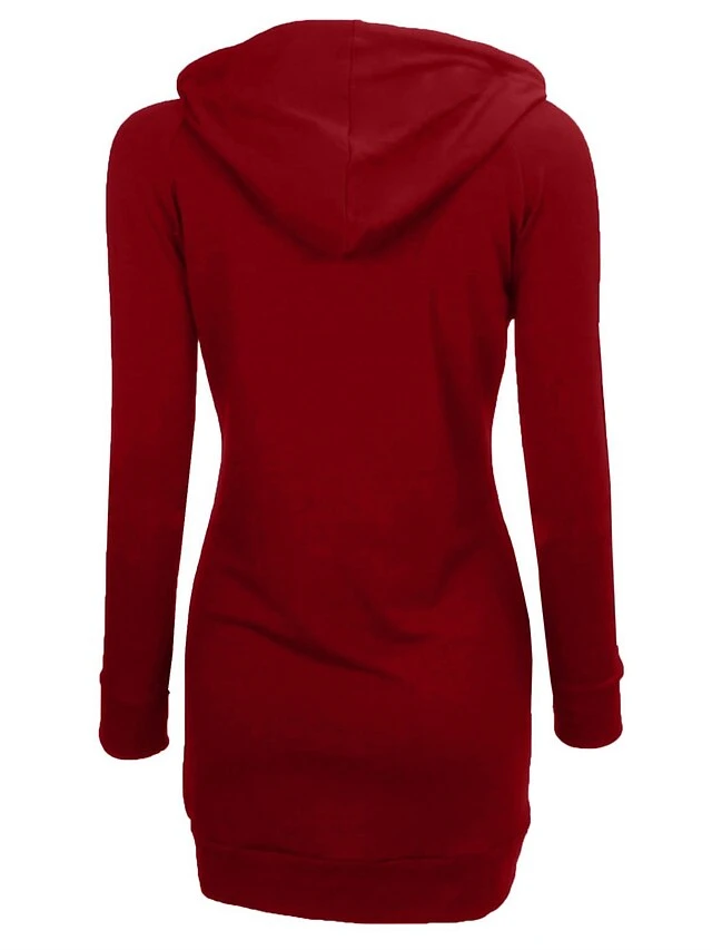 Women's Casual Dress Hoodie Dress Winter Dress Mini Dress Pocket Outdoor Daily Going Out Active Fashion Hooded Long Sleeve 2023 Loose Fit Black Red Navy Blue Color S M L XL XXL Size 8 Women's Casual Dress Hoodie Dress Winter Dress Mini Dress Pocket Outdoor Daily Going Out Active Fashion Hooded Long Sleeve 2023 Loose Fit Black Red Navy Blue Color S M L XL XXL Size - Image 8