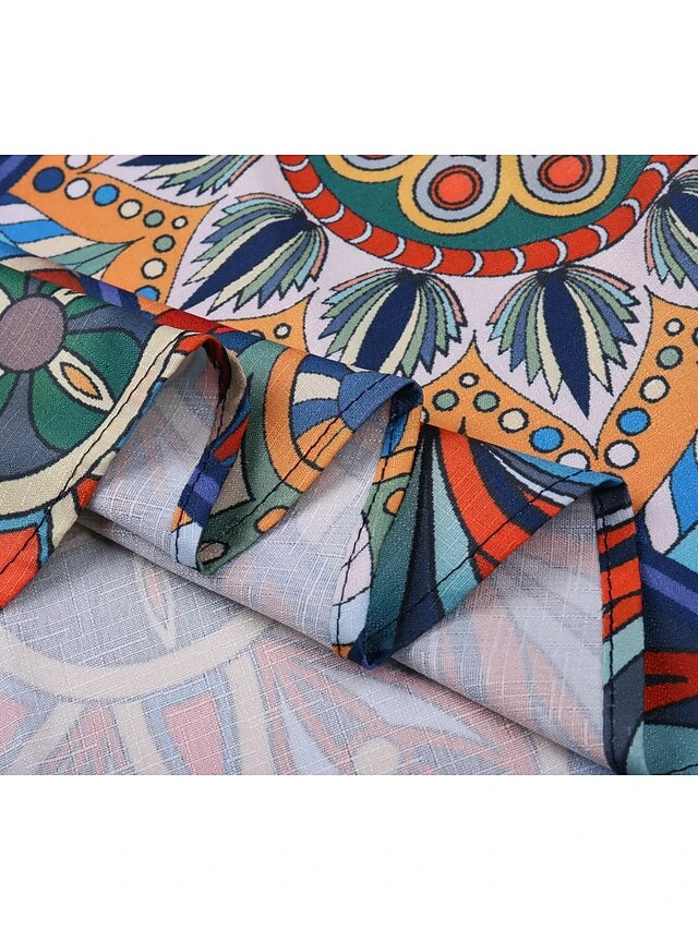 Women's Ethnic Dress Sheath Dress Midi Dress Rainbow 3/4 Length Sleeve Floral Print Spring Fall V Neck Elegant 2023 M L XL XXL 3XL 2 Women's Ethnic Dress Sheath Dress Midi Dress Rainbow 3/4 Length Sleeve Floral Print Spring Fall V Neck Elegant 2023 M L XL XXL 3XL - Image 2