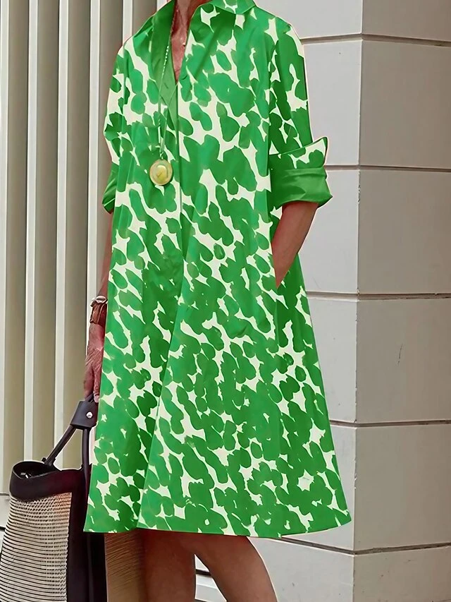 Women's Shirt Dress Casual Dress Shift Dress Midi Dress Outdoor Daily Going Out Polyester Fashion Casual Shirt Collar Pocket Print Long Sleeve Spring 2023 Loose Fit Green Graphic Plaid Polka Dot S M 1 Women's Shirt Dress Casual Dress Shift Dress Midi Dress Outdoor Daily Going Out Polyester Fashion Casual Shirt Collar Pocket Print Long Sleeve Spring 2023 Loose Fit Green Graphic Plaid Polka Dot S M