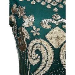 Women's Retro 1920s Fringe Dress Midi Dress Party Halloween Sequins Tassel Fringe Floral V Neck Short Sleeve Regular Fit Spring Fall 2023 Silver Black S M L XL -Casual Print Dress Sales chneyv1692849713554