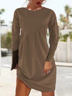 Women's Casual Dress Plain Dress Mini Dress Ruched Outdoor Daily Vacation Fashion Modern Crew Neck Long Sleeve 2023 Loose Fit Black Pink Wine Color S M L XL Size 9 Women's Casual Dress Plain Dress Mini Dress Ruched Outdoor Daily Vacation Fashion Modern Crew Neck Long Sleeve 2023 Loose Fit Black Pink Wine Color S M L XL Size -Casual Print Dress Sales ckwcde1691495781675