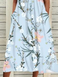 Women's Casual Dress Floral Dress Midi Dress Light Blue Short Sleeve Floral Ruched Summer Spring Fall Crew Neck Stylish Wedding Guest Vacation Summer Dress Loose Fit 2023 S M L XL XXL 3XL 5 Women's Casual Dress Floral Dress Midi Dress Light Blue Short Sleeve Floral Ruched Summer Spring Fall Crew Neck Stylish Wedding Guest Vacation Summer Dress Loose Fit 2023 S M L XL XXL 3XL -Casual Print Dress Sales cmlyxk1651650981827