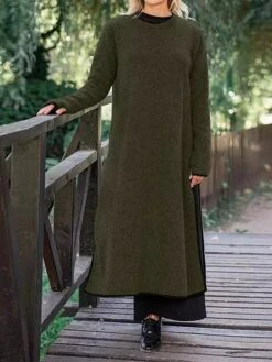 Women's Casual Dress Sweatshirt Dress Midi Dress Active Fashion Outdoor Going Out Weekend Crew Neck Pure Color Regular Fit ArmyGreen Black Dark Gray S M L XL XXL 18 Women's Casual Dress Sweatshirt Dress Midi Dress Active Fashion Outdoor Going Out Weekend Crew Neck Pure Color Regular Fit ArmyGreen Black Dark Gray S M L XL XXL -Casual Print Dress Sales cmrmdo1696926228365