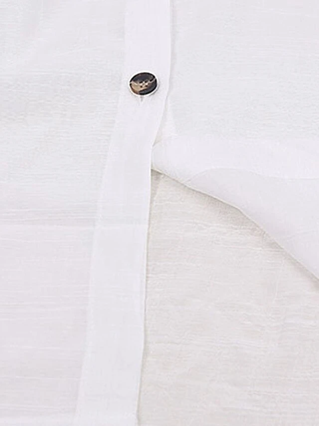 Women's Swimwear Cover Up Beach Top Normal Swimsuit Button Pure Color White Bathing Suits New Vacation Fashion 9 Women's Swimwear Cover Up Beach Top Normal Swimsuit Button Pure Color White Bathing Suits New Vacation Fashion - Image 9